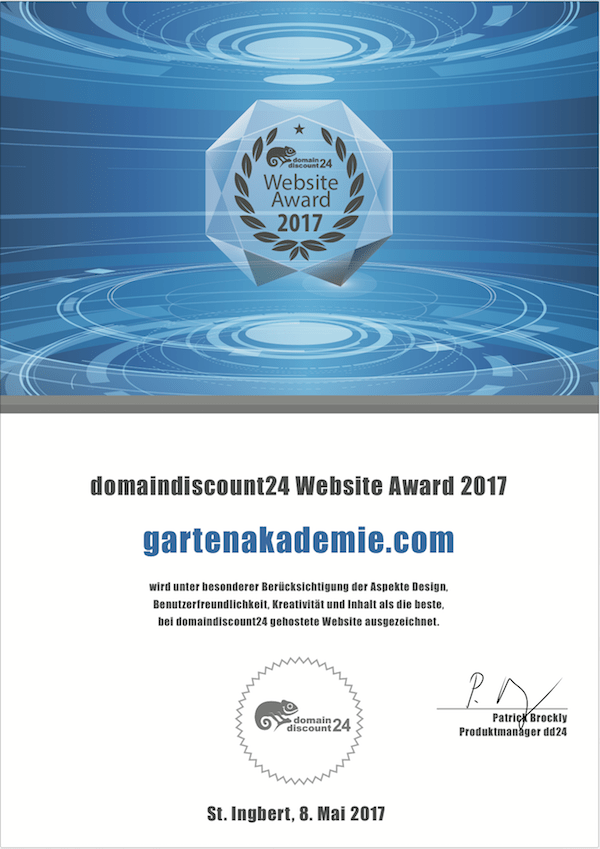 Siegerzertifikat Websiteaward dd24.net 2017